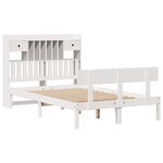 vidaXL Lit bibliothèque sans matelas blanc 135x190 cm bois pin massif