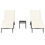 vidaXL Chaises longues lot de 2 avec table noir résine tressée