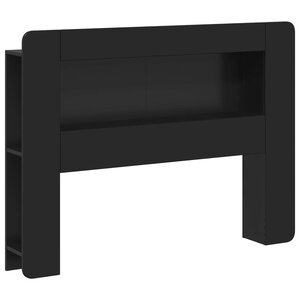 vidaXL Cabinet de Tête de Lit avec stockage Noir Bois d’ingénierie