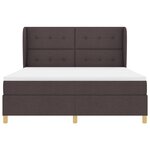 Lit à ressort vidaXL avec matelas marron foncé 180x200 cm en tissu