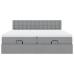VidaXL Cadre de lit ottoman et matelas gris clair 180x200cm tissu