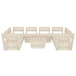 vidaXL Salon de jardin palette 9 Pièces Bois d'épicéa imprégné