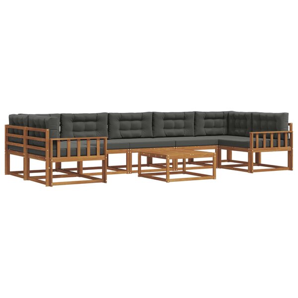 vidaXL Ensemble de canapés d'extérieur 8 Pièces Naturel et Anthracite