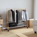vidaXL Porte-vêtements et étagères et roulettes 106x34x106 5cm bambou