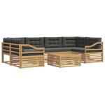 vidaXL Ensemble de canapés d'extérieur 7 Pièces Blanc et anthracite