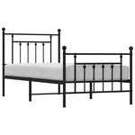 vidaXL Cadre de lit métal sans matelas avec pied de lit noir 80x200 cm