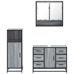 vidaXL Ensemble de meubles de salle de bain 3 Pièces Sonoma gris