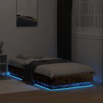 vidaXL Cadre de lit sans matelas avec lumières LED chêne fumé 90x190cm
