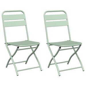 vidaXL Chaises de jardin pliantes 2 Pièces Vert menthe 42x52x82 cm Acier revêtue de poudre