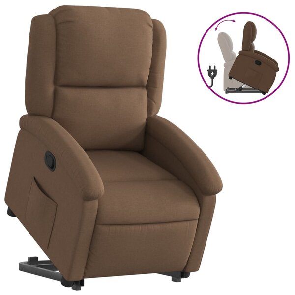 vidaXL Fauteuil inclinable Marron Tissu