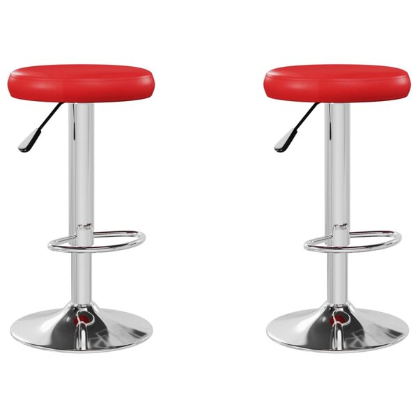 vidaXL Tabourets de bar lot de 2 rouge similicuir