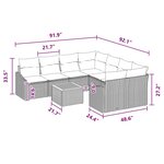 vidaXL Ensemble de canapé de jardin 9 Pièces gris et bleu marine