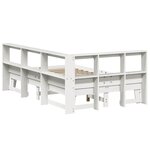 vidaXL Lit bibliothèque sans matelas blanc 135x190 cm bois pin massif