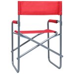 vidaXL Chaises de metteur en scène lot de 2 Acier Rouge