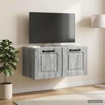 vidaXL Meuble TV mural Sonoma gris 59 5 x 31 x 30 cm Bois d'ingénierie