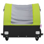 vidaXL Remorque de vélo noir et vert 30 kg fer