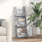 vidaXL Étagère à magazines avec étagère Gris béton 51 x 11 x 102 cm