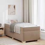 vidaXL Cadre de lit avec matelas Cappuccino 90 x 200 cm tissu