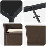 Ensemble de salle à manger de jardin 7 pièces avec coussins en poly rotin marron