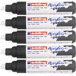Marqueur Acrylique 5000 Noir Pointe Large 5-10 mm x 5 EDDING