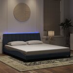 vidaXL Cadre de lit avec lumières LED gris foncé 180x200 cm velours