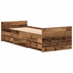 vidaXL Cadre de lit Bois ancien 75 x 190 cm Bois d'ingénierie