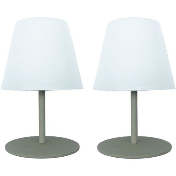 2 lampes de table sans fil TWINS - Olive - H16 cm - LED