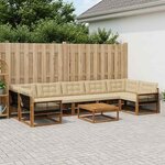 vidaXL Ensemble de canapés d'extérieur 8 Pièces Naturel et Beige