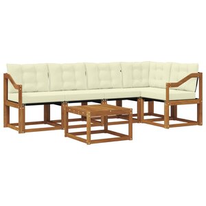 vidaXL Ensemble de canapés d'extérieur 6 pc Naturel et Crème