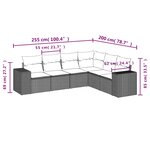 vidaXL Salon de jardin 6 Pièces avec coussins gris clair résine tressée