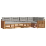 vidaXL Ensemble de canapés d'extérieur 5 Pièces Gris Naturel et Clair