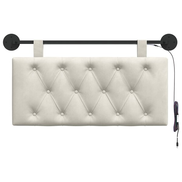 vidaXL Tête de lit suspendue Crème Velours