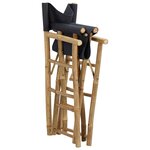 Vidaxl chaises pliables de directeur 2 pièces gris foncé bambou et tissu
