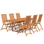 vidaXL Ensemble à manger de jardin 7 Pièces Bois d'acacia massif