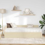 vidaXL Cadre de lit d'angle avec matelas Autre 2 Pièces Crème tissu
