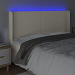 vidaXL Tête de lit à LED Crème 163x16x118/128 cm Similicuir