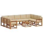 vidaXL Ensemble de canapés d'extérieur 10 Pièces Naturel et Beige