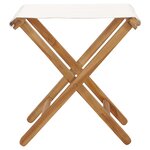 vidaXL Chaises pliables 2 Pièces Bois de teck solide et tissu Blanc crème