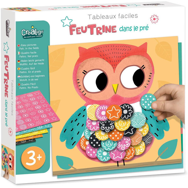Jeu créatif - Tableaux feutrine à décorer - 6 tableaux - Dès 3 ans - Activité manuelle