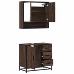 vidaXL Ensemble de meubles de salle de bain 2 Pièces Chêne marron