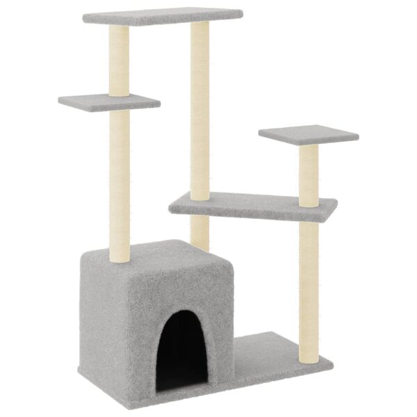 vidaXL Arbre à chat avec griffoirs en sisal gris clair 107 5 cm