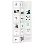 vidaXL Cloison de séparation 3 panneaux blanc bois de paulownia massif