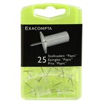 Boîte de 25 épingles Papic hauteur 7mm 10mm de diamètre Cristal EXACOMPTA