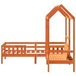 vidaXL Ensemble de lit et de banc avec toit 80x200 cm bois massif pin