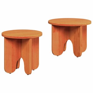vidaXL Table basse 2 Pièces Brun cire Bois de pin massif