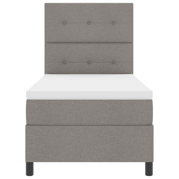 vidaXL Lit à ressorts avec matelas avec LED Taupe 80 x 200 cm tissu