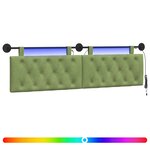 vidaXL Tête de lit suspendue Vert clair Velours