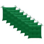 vidaXL Chaises de jardin lot de 8 avec coussins vert Bois teck solide