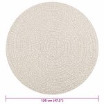 vidaXL Tapis ZIZUR crème Ø 120cm aspect de jute intérieur et extérieur