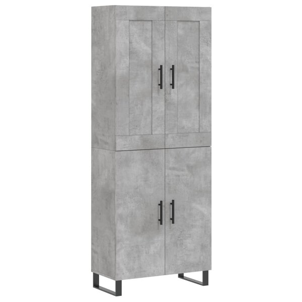 vidaXL Buffet haut Gris béton 69 5x34x180 cm Bois d'ingénierie